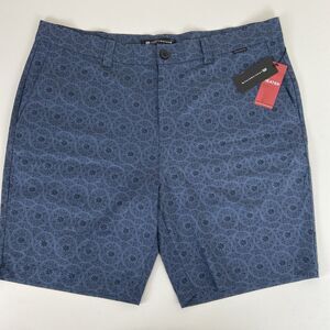 Travis Mathew Shorts Mens 38 Blue Beyond The Limits Golf Stretch 9" Inseam
